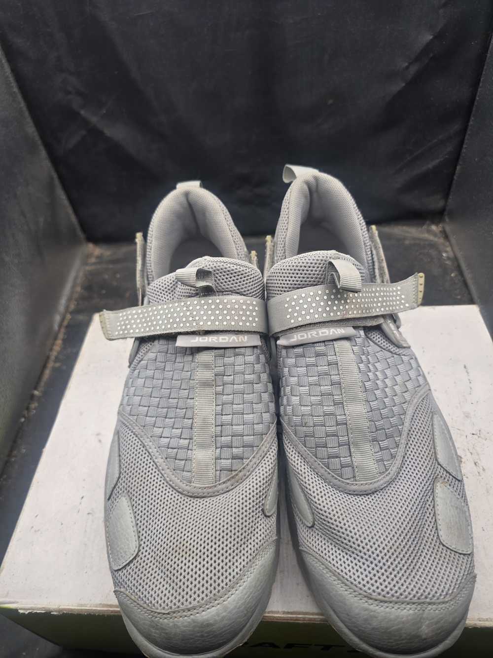 Jordan Men's Grey Athletic Strap Sneakers